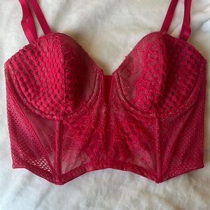 Beautiful, red strapless bra let/bustiers NEVER WORN